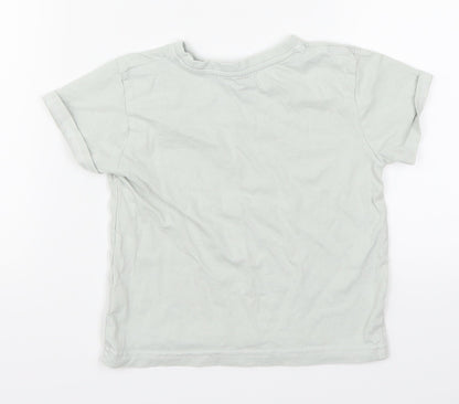 Back view of Primark boys’ green basic t-shirt, size 3-4, years - surfing legend