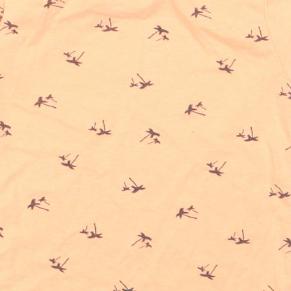 Brand and care label for Primark boys’ orange basic t-shirt, size 3-4, years - palm trees