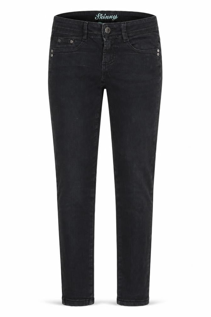 Front view of Denim Co women’s black denim skinny jeans, size UK 6, 29.5-inch leg