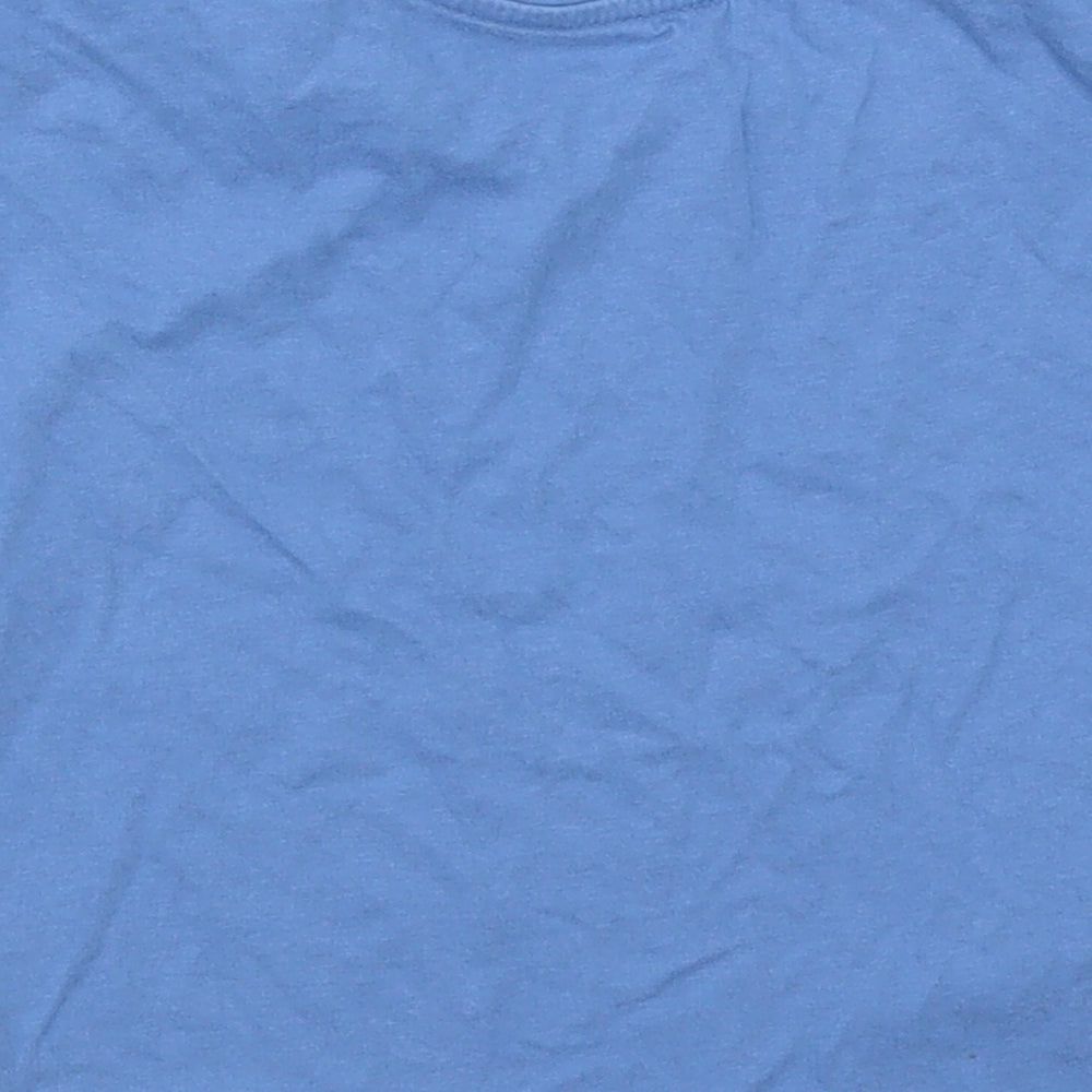 Brand and care label for Primark boys’ blue basic t-shirt, size 3-4, years - california sunset