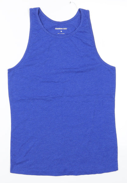 Cedar Wood State Mens Blue   Basic Tank Size XS