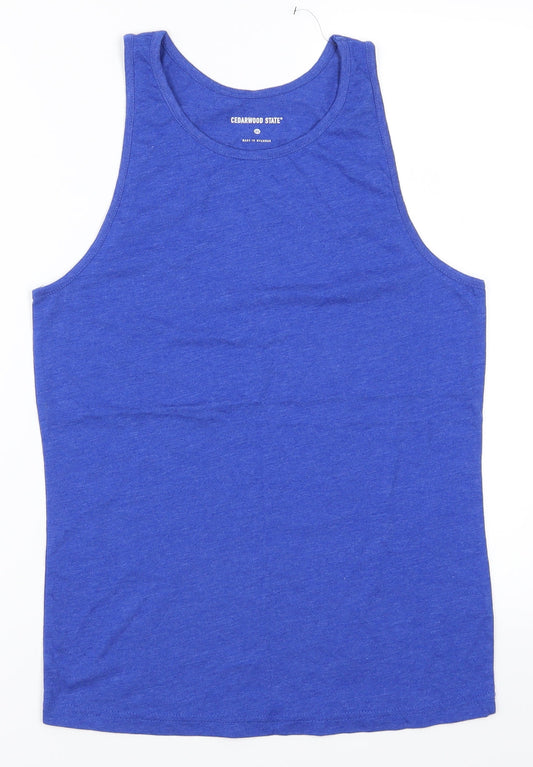 Cedar Wood State Mens Blue   Basic Tank Size XS