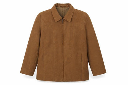 Front view of Just J women’s brown jacket, size UK 14