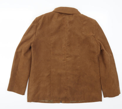 Back view of Just J women’s brown jacket, size UK 14