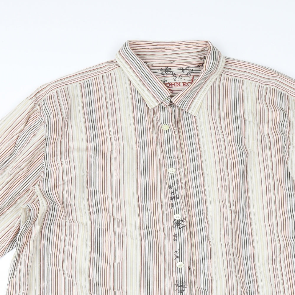Mens UK Size L Debenhams Beige  Button-Up Long Sleeve Casual Shirt