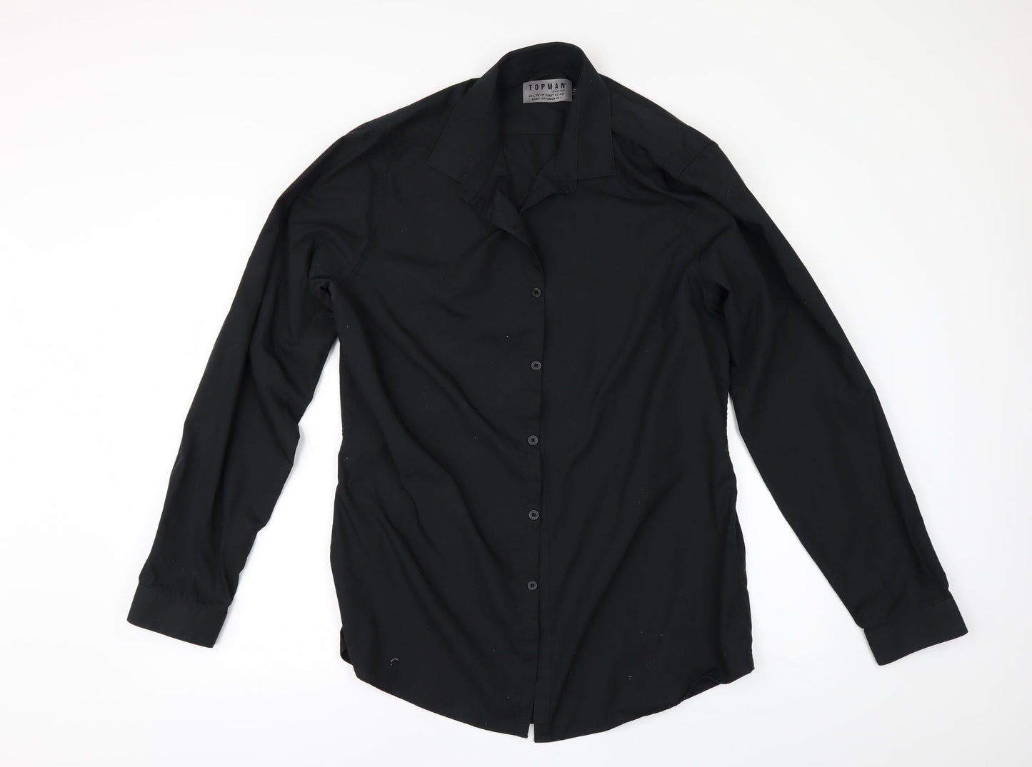 Topman Mens Black    Button-Up Size L