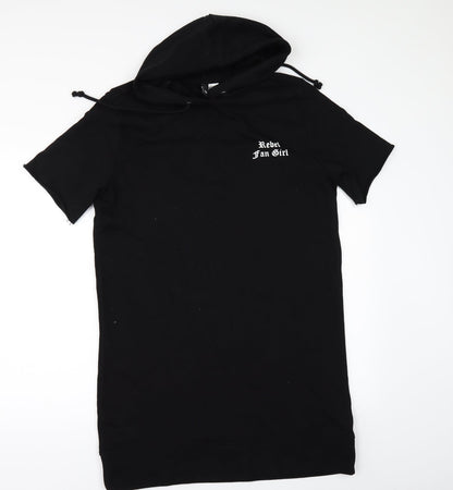 Womens UK Size 10 Divided by H&M Black Pullover Hoodie