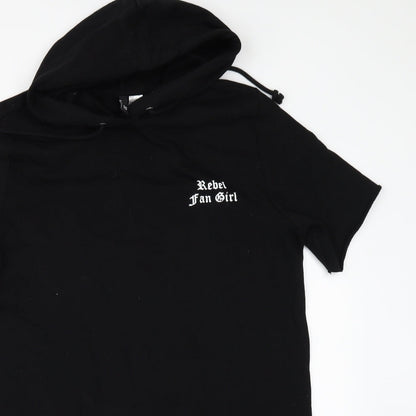 Womens UK Size 10 Divided by H&M Black Pullover Hoodie
