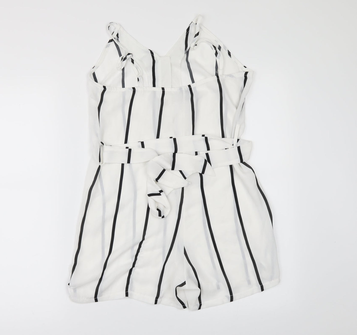 Womens UK Size S Preworn One-Piece White Playsuit