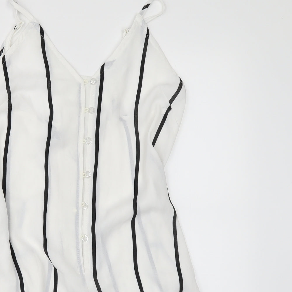 Womens UK Size S Preworn One-Piece White Playsuit