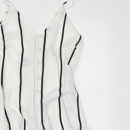Womens UK Size S Preworn One-Piece White Playsuit