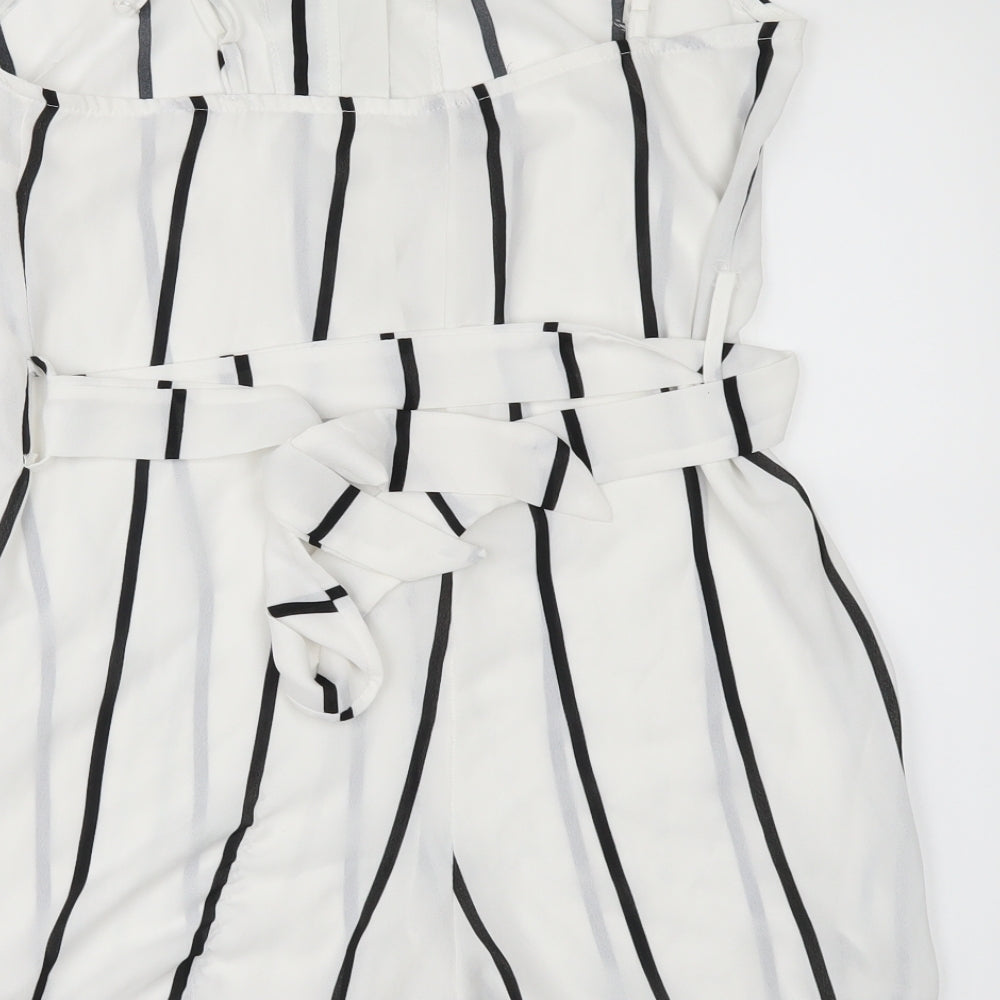 Womens UK Size S Preworn One-Piece White Playsuit