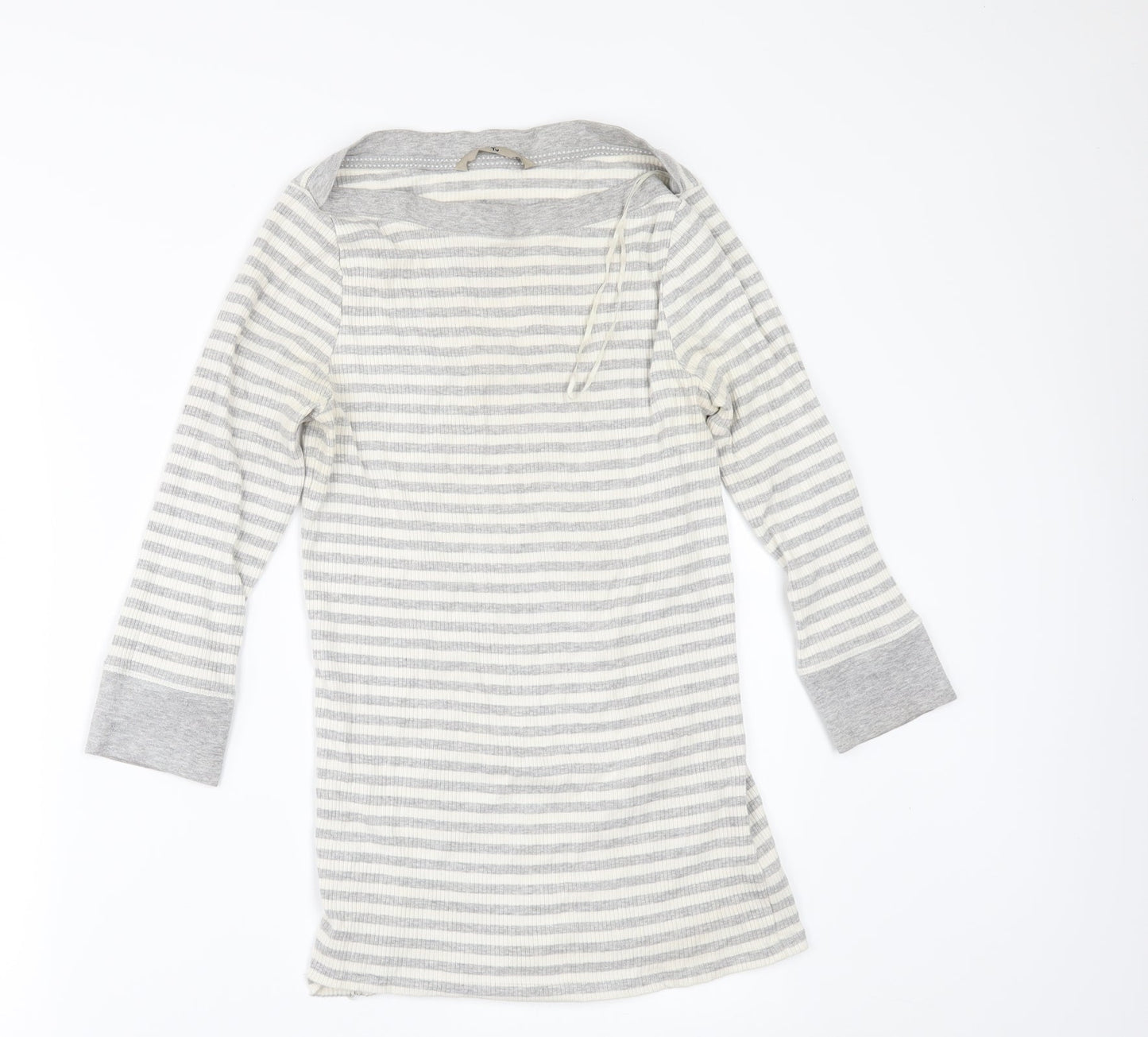 TU Womens Beige Striped  Basic T-Shirt Size 14