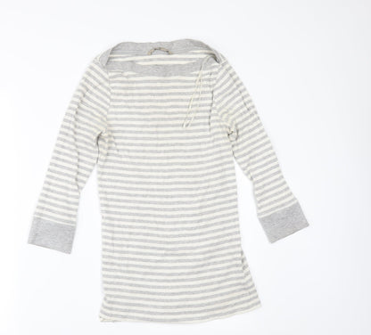 TU Womens Beige Striped  Basic T-Shirt Size 14