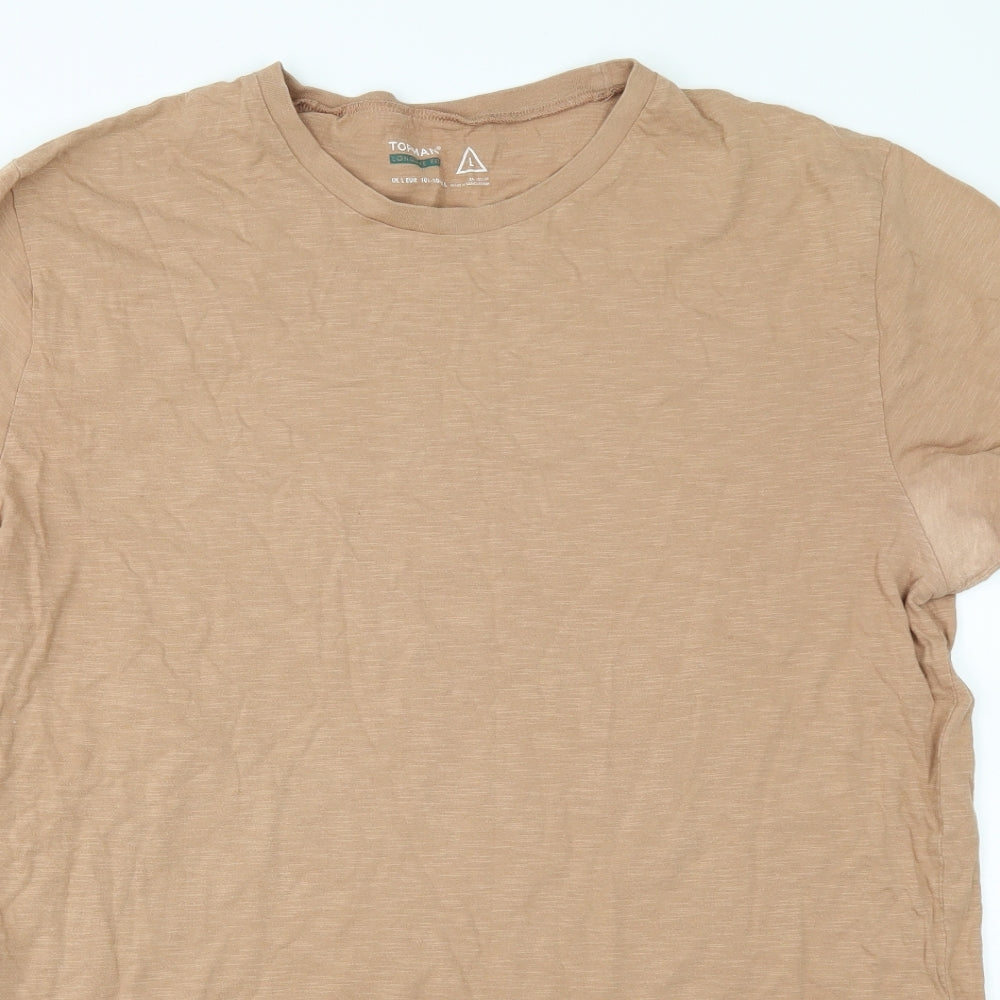 Topman Mens Orange    T-Shirt Size L