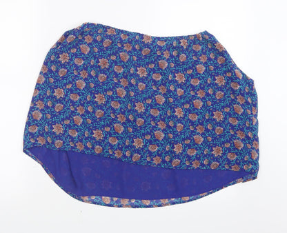 H&M Womens Blue Geometric Mesh Basic Blouse Size 10