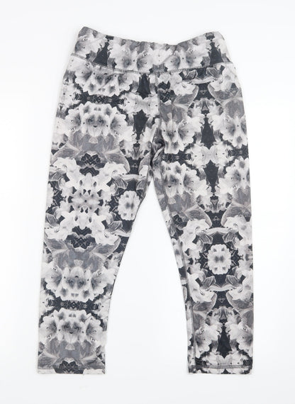Energie Girls Black Floral  Cropped Trousers Size L