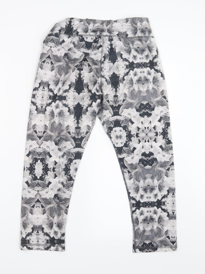 Energie Girls Black Floral  Cropped Trousers Size L