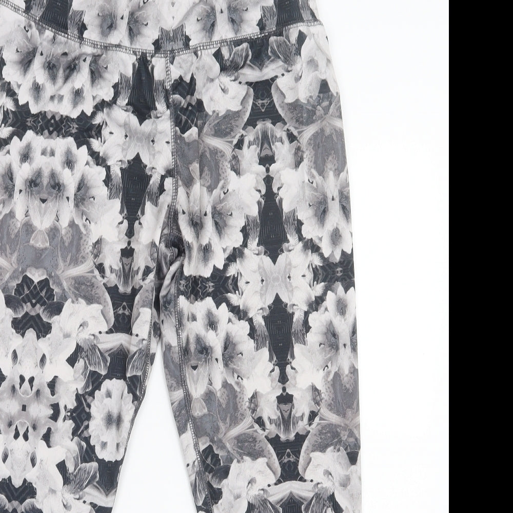 Energie Girls Black Floral  Cropped Trousers Size L