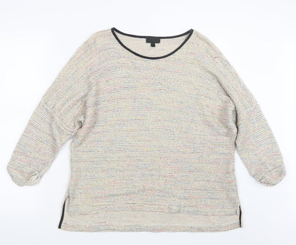 Front view of Topshop women’s beige knit jumper, size UK 12