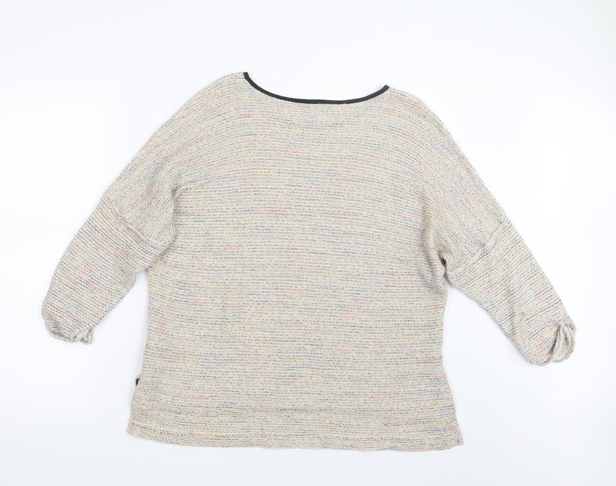 Back view of Topshop women’s beige knit jumper, size UK 12
