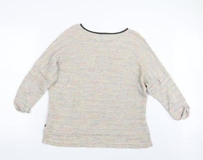 Back view of Topshop women’s beige knit jumper, size UK 12
