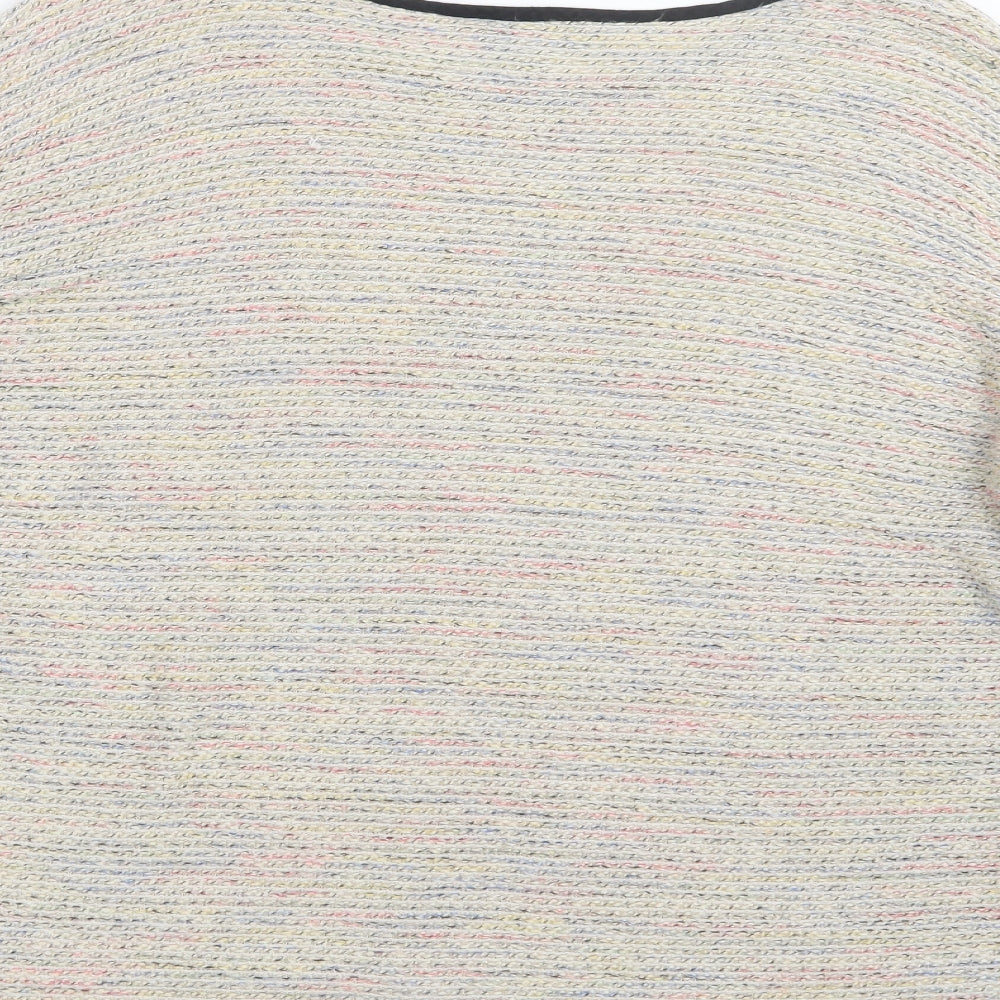 Brand and care label for Topshop women’s beige knit jumper, size UK 12