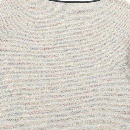 Brand and care label for Topshop women’s beige knit jumper, size UK 12