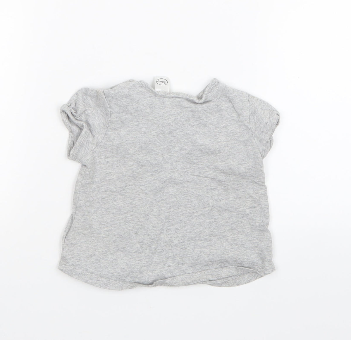 Back view of H&M Grey Basic T-Shirt, size 12, Months - Minnie Mouse