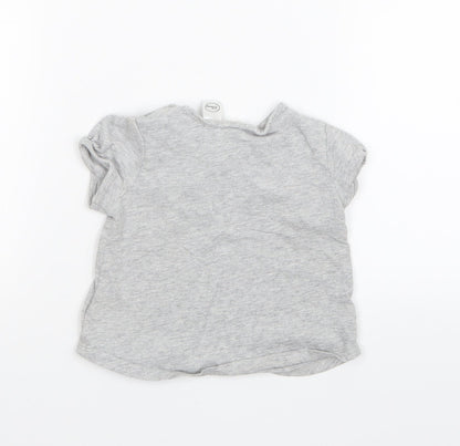 Back view of H&M Grey Basic T-Shirt, size 12, Months - Minnie Mouse