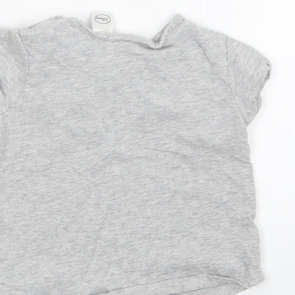 Brand and care label for H&M Grey Basic T-Shirt, size 12, Months - Minnie Mouse