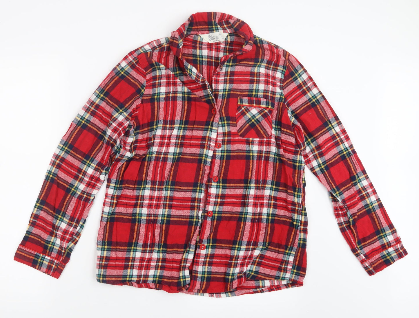 Love to Lounge Womens Red Check  Top Pyjama Top Size 12