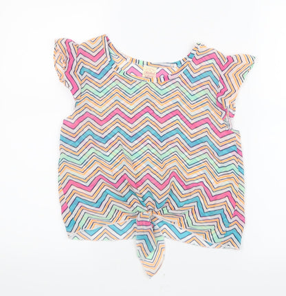 Faded Glory Girls Pink Geometric Mesh Basic T-Shirt Size 10-11 Years