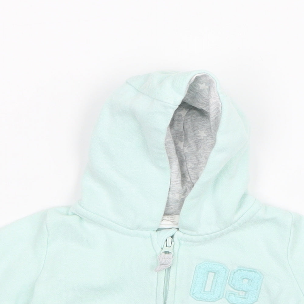 Close-up detail of H&M girls’ green jacket size newborn