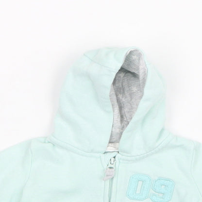 Close-up detail of H&M girls’ green jacket size newborn
