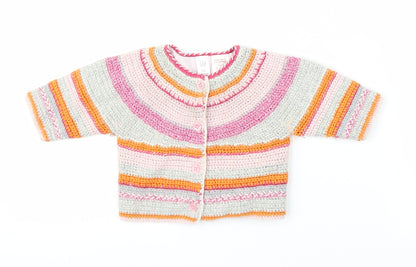 Gap Girls Multicoloured Striped  Cardigan Jumper Size 3-6 Months