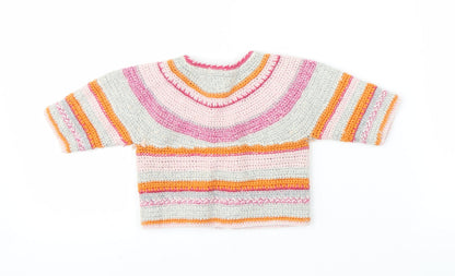 Gap Girls Multicoloured Striped  Cardigan Jumper Size 3-6 Months
