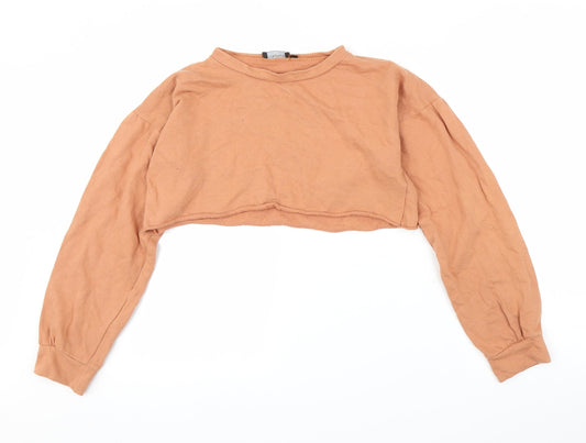 PRETTYLITTLETHING Womens Orange   Pullover Jumper Size 8  - Cropped