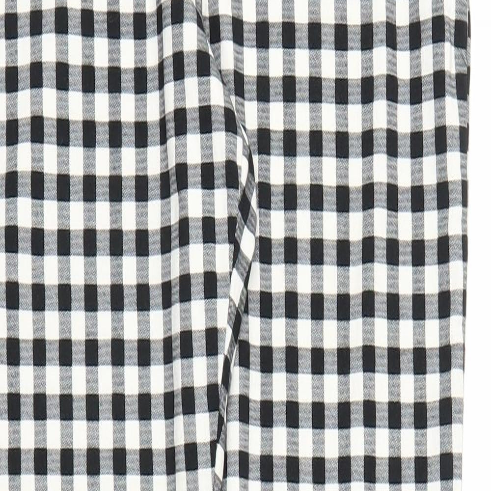 Primark Womens Grey Check  Carrot Trousers Size 8 L25 in