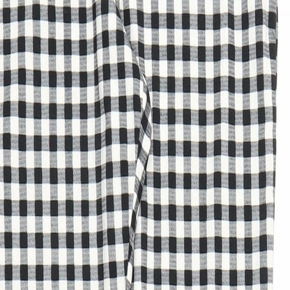 Primark Womens Grey Check  Carrot Trousers Size 8 L25 in