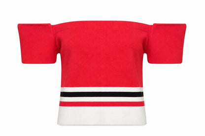 H&M Girls Red Striped  Pullover Jumper Size M  - Cropped