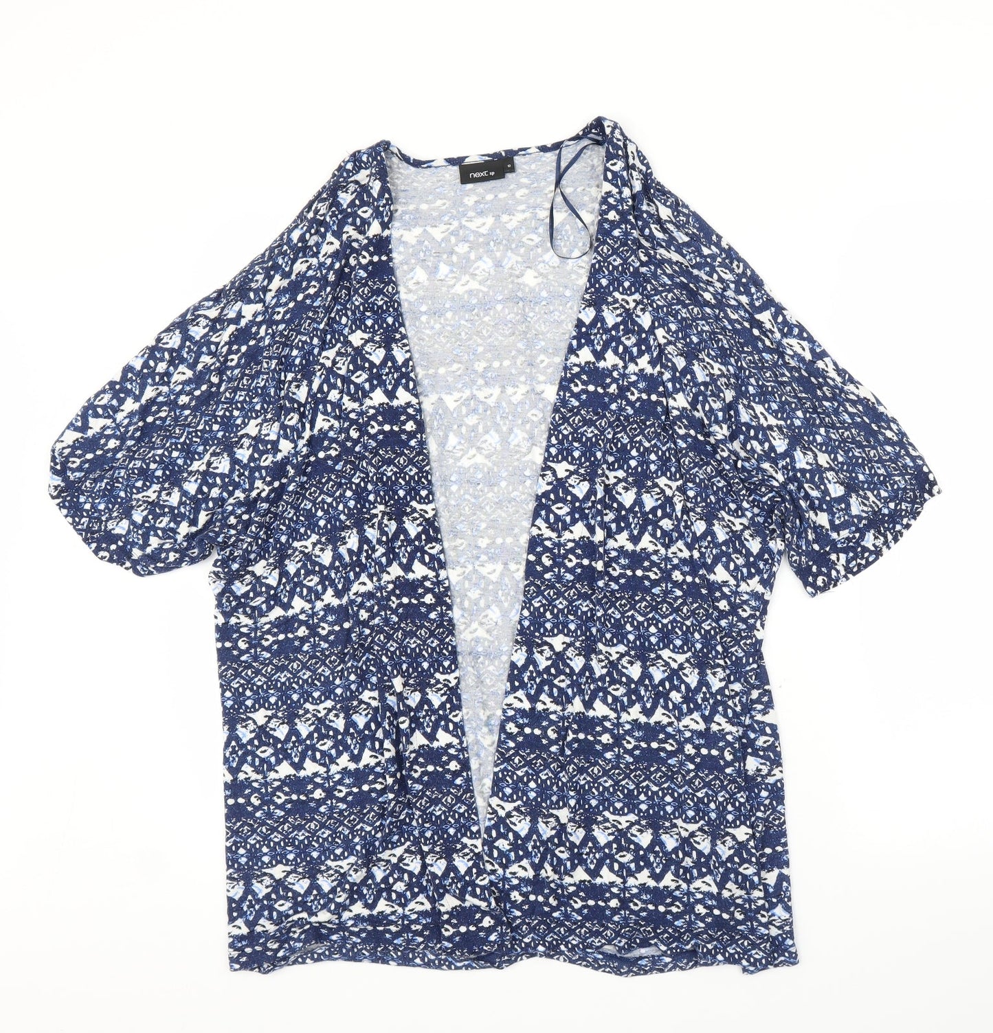 NEXT Womens Blue Geometric  Cardigan Jumper Size 10