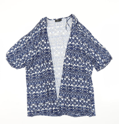 NEXT Womens Blue Geometric  Cardigan Jumper Size 10