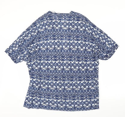 NEXT Womens Blue Geometric  Cardigan Jumper Size 10