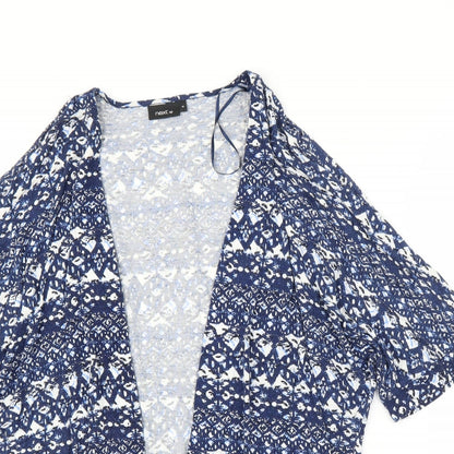 NEXT Womens Blue Geometric  Cardigan Jumper Size 10