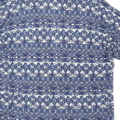 NEXT Womens Blue Geometric  Cardigan Jumper Size 10
