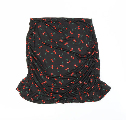 Boohoo Womens Brown   Basic Blouse Size 10  - Cherry pattern