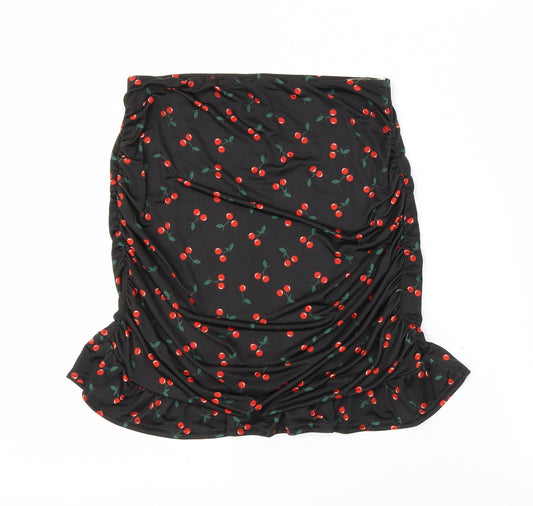 Boohoo Womens Brown   Basic Blouse Size 10  - Cherry pattern