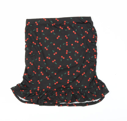 Boohoo Womens Brown   Basic Blouse Size 10  - Cherry pattern