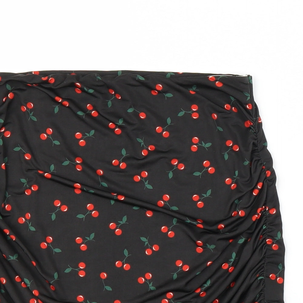 Boohoo Womens Brown   Basic Blouse Size 10  - Cherry pattern